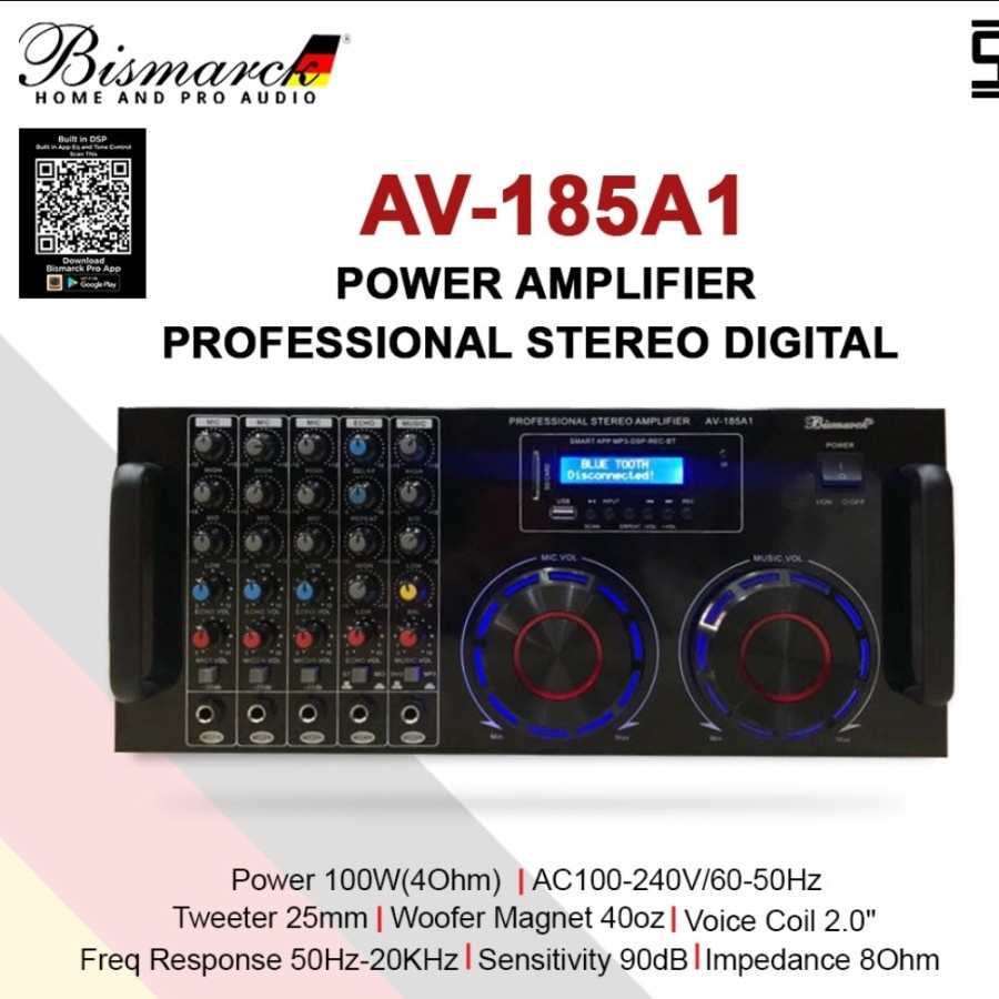Smart power ampli bismarck av 185a1 amplifier av185a1 smartphone remot