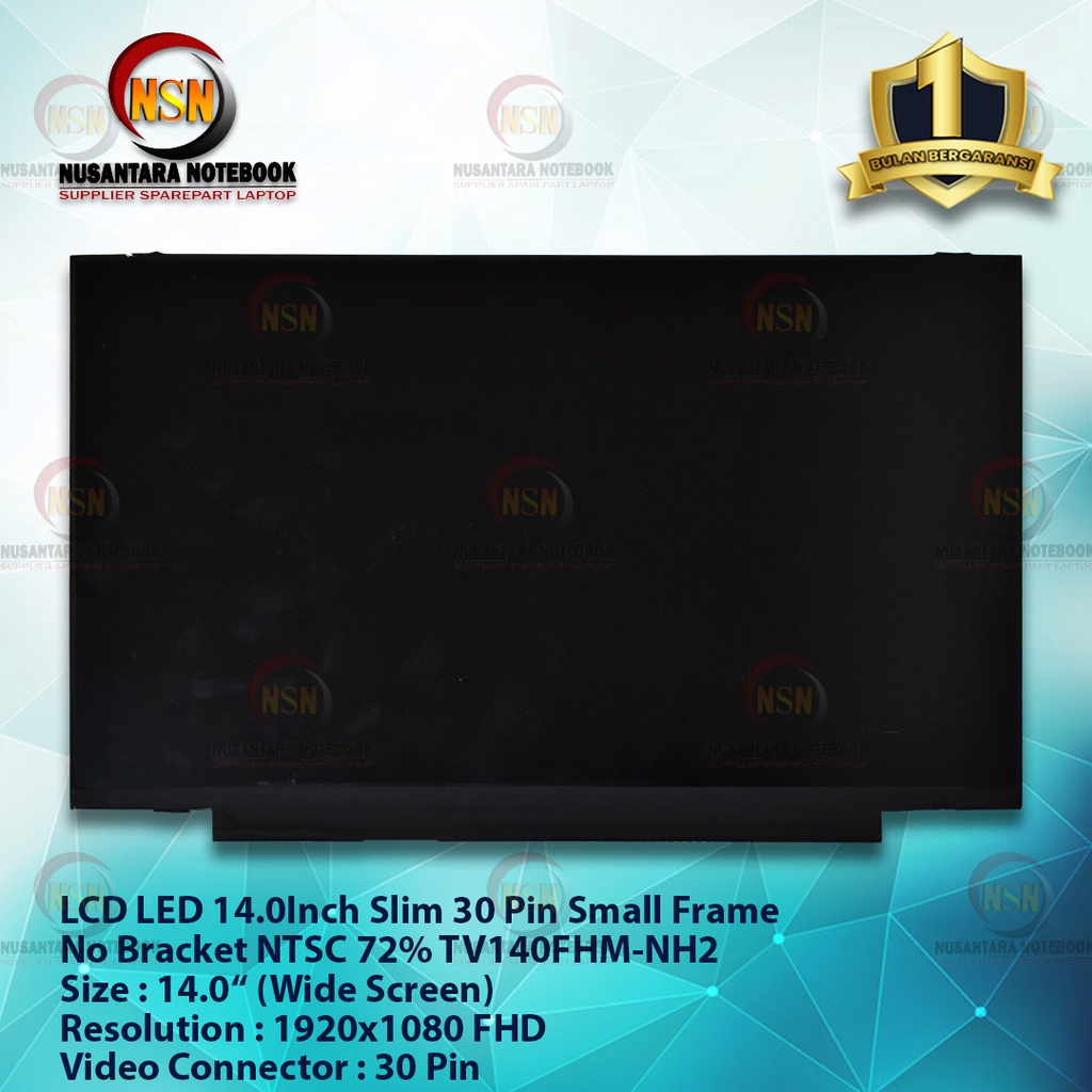 LCD LED 14.0 Inch Slim 30 Pin Small Frame No Bracket Full HD NTSC 72% TV140FHM-NH2