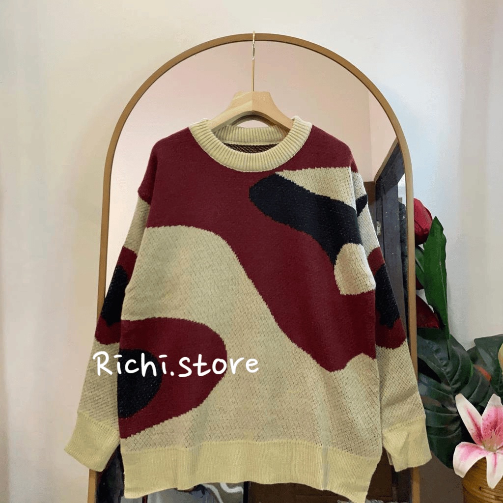 DARA SWEATER OVERSIZE RAJUT MOTIF BUNGA