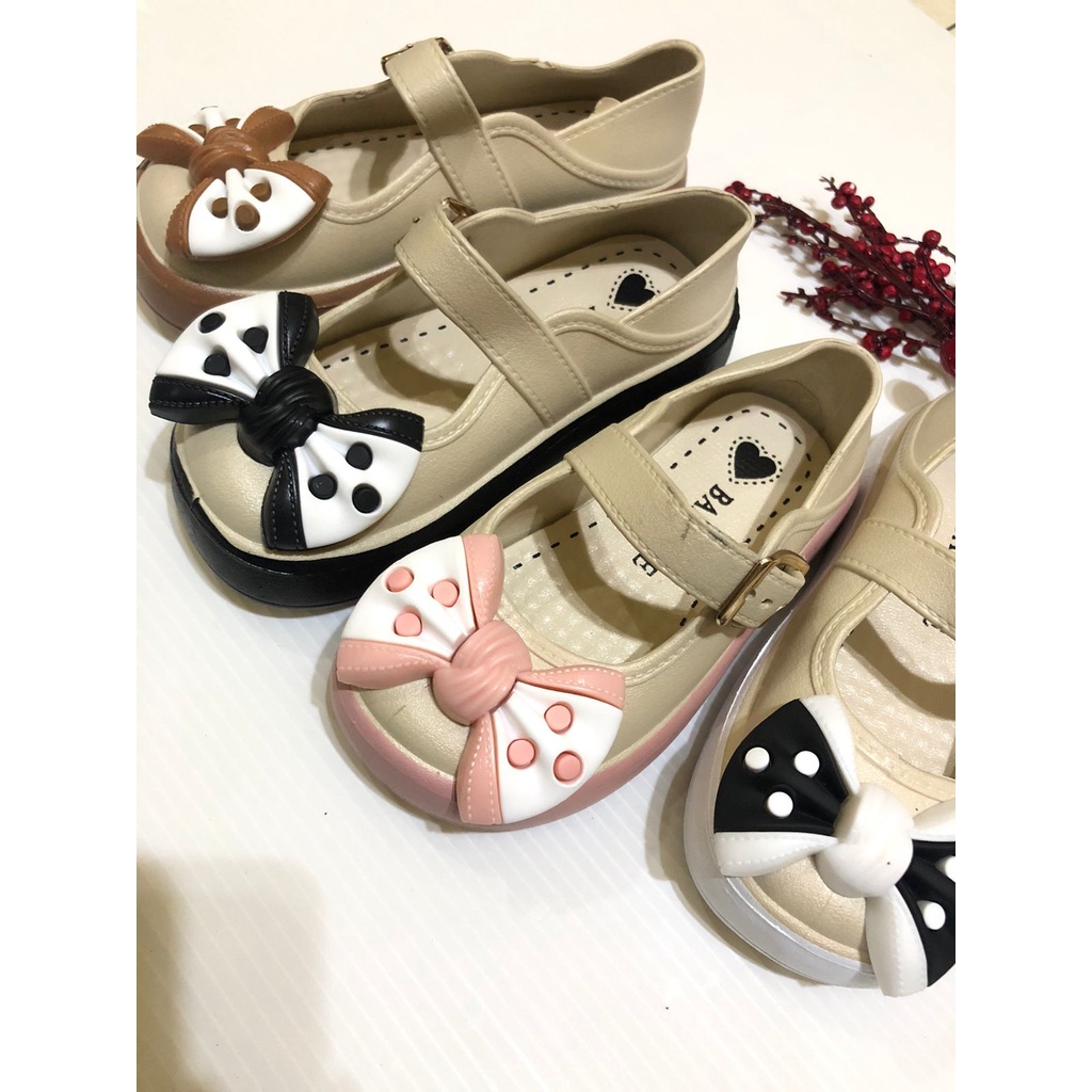 Sepatu Sandal Slop Anak Perempuan Flat Shoes Anak Perempuan Motif Pita Balance-LLJ 601