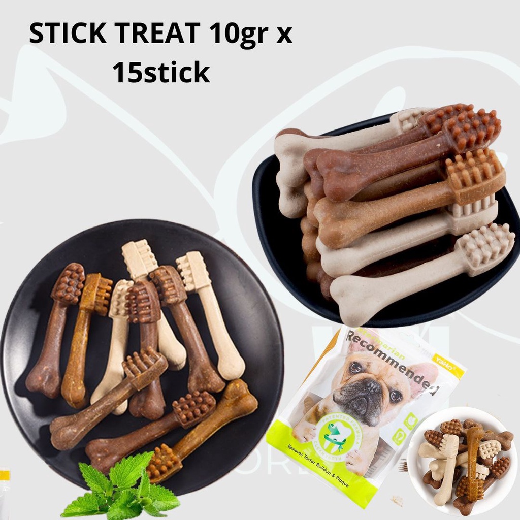 DONGWU 15gr 10pcs MAKANAN HEWAN KUCING ANJING TULANG GIGIT TWIST STICK PEMBERSIH GIGI HEWAN PELIHARAAN / SNACK ANJING HEWAN