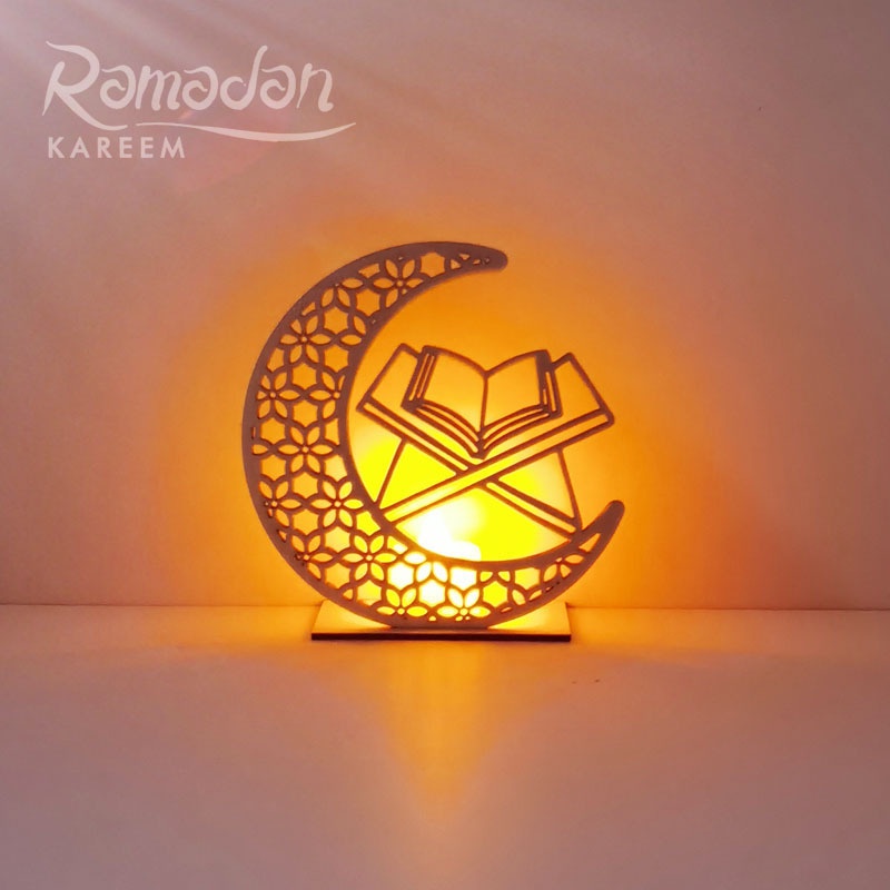 Lampu Dekor ISLAMIC MUSLIM / Puzzle kayu Ramadhan / LAmpu Dekorasi Rumah n HAmpers