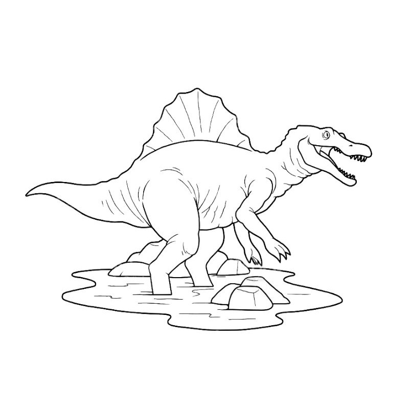 

Buku / lembar kertas mewarnai gambar spinosaurus