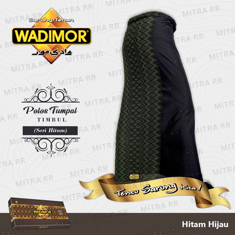 Sarung Wadimor Tumpal Timbul Hitam dan Putih Series / Sarung Tenun Dewasa Eceran Grosir