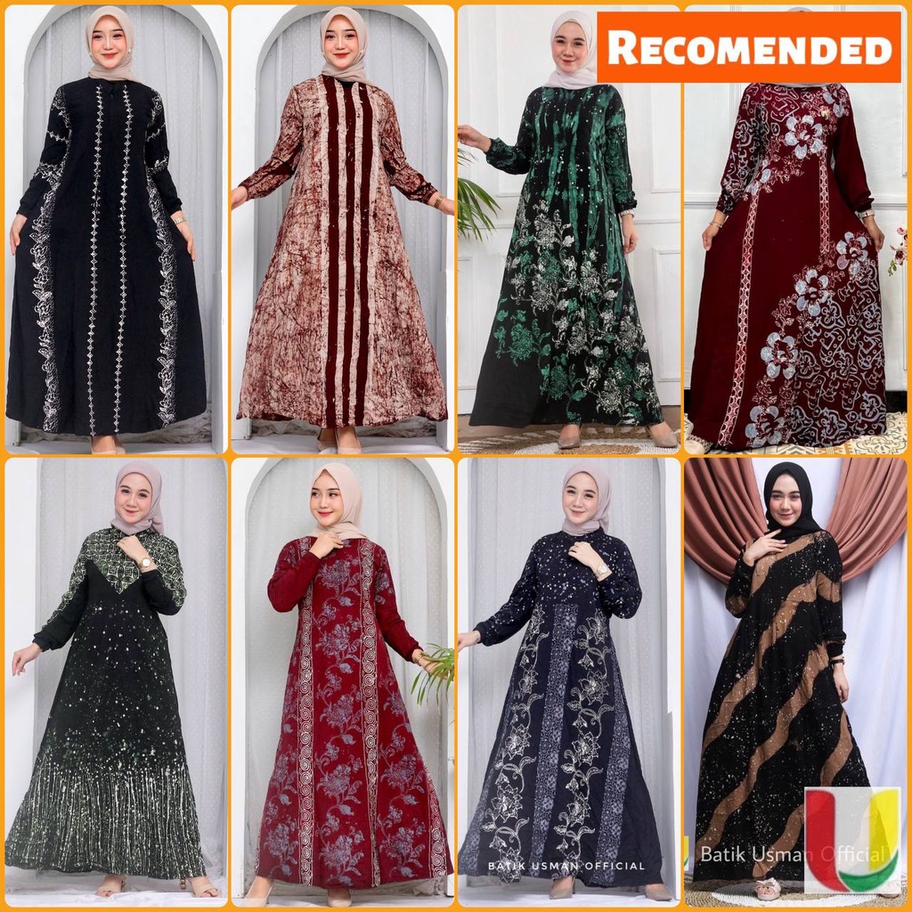 Batik Usman - Terbaru Gamis Twill Rayon Pekalongan Cap Malaman Ori Pekalongan Home Dress Syari Busui Jumbo Gamis Rayon Premium S M L XL XXL