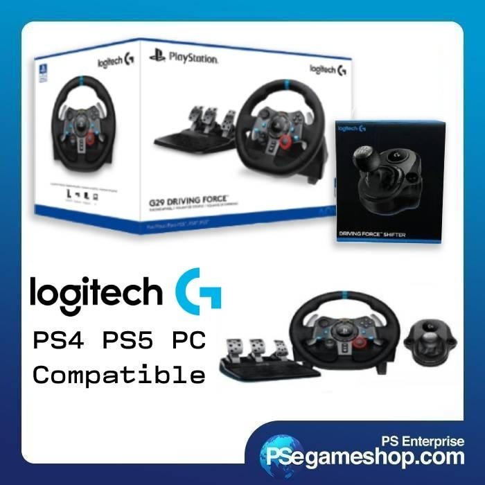 Terlaris Logitech G29 Driving Force Race Wheel + G Driving Force Shifter - No Shifter