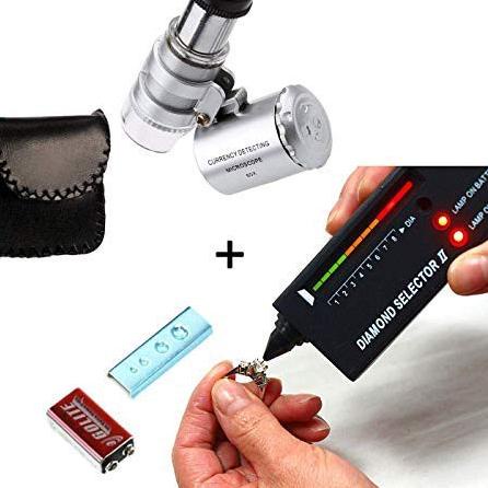➹ PAKET Diamond Tester II & Loupe 60x Zoom Microscope Selector 2 Berlian Permata Batu Akik Mikroskop