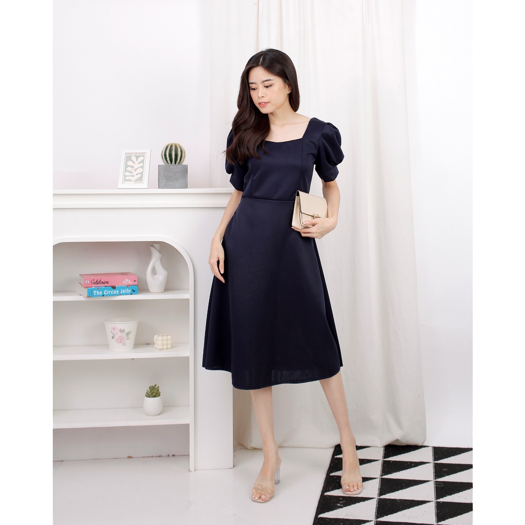 Toply shop Dres natania scuba premium  / Dres korean style scuba  / Dres vintage