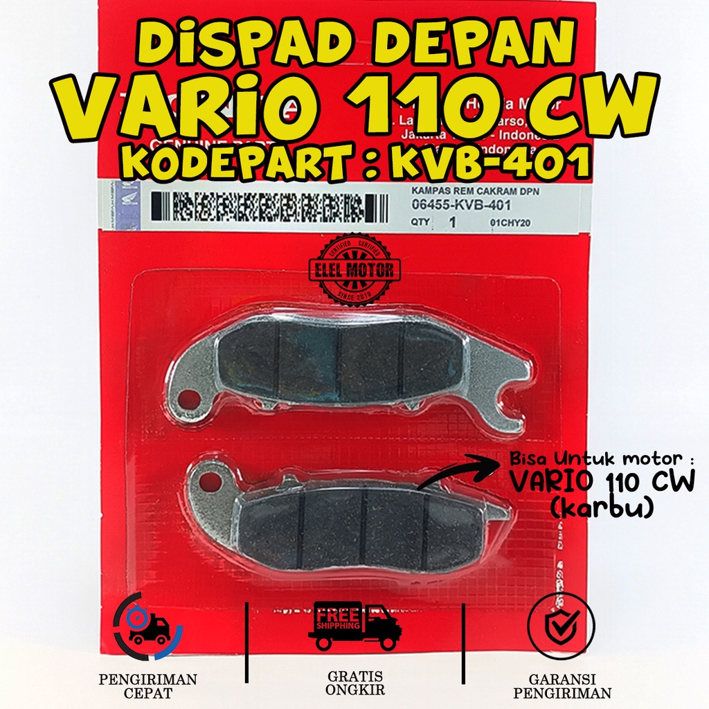 Kampas Rem Depan Vario 110 FI Old Karbu Lama / Dispad Vario 110 FI Old Karbu Lama / Kampas Rem Depan