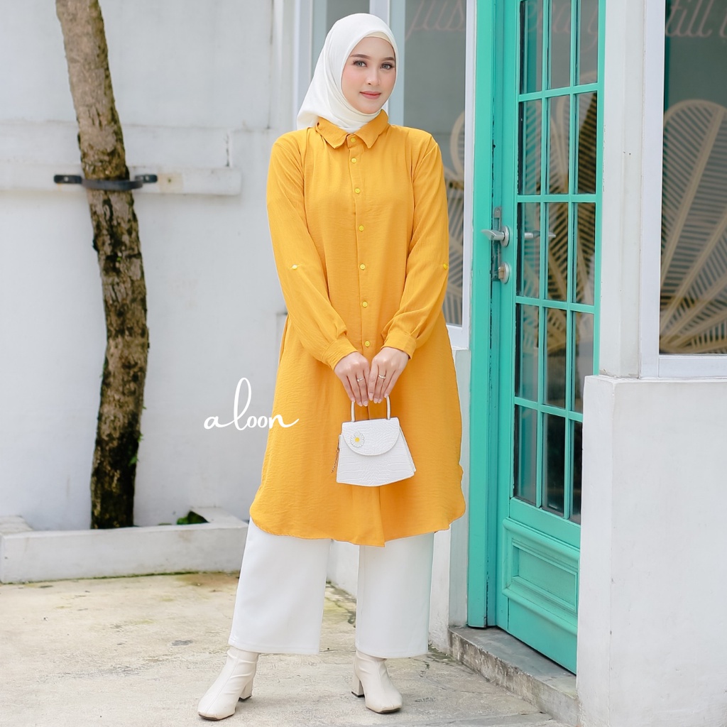 Inara Tunik Crincle Airflow Busui Friendly – Baju Tunik Wanita Atasan Crinkle