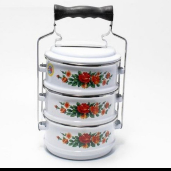Rantang Rantang Enamel - Rantang Tenong 14 Cm Susun 3 Maspion