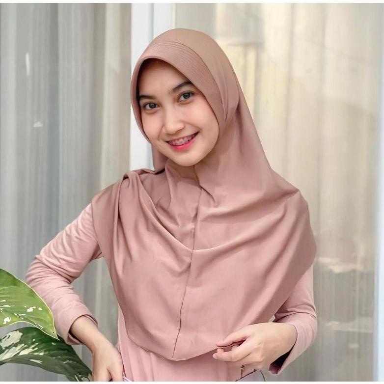 New - (READY) BERGO HAMIDAH M, jilbab instan jersey, kerudung hijab muslimah, jilbab instan sporty