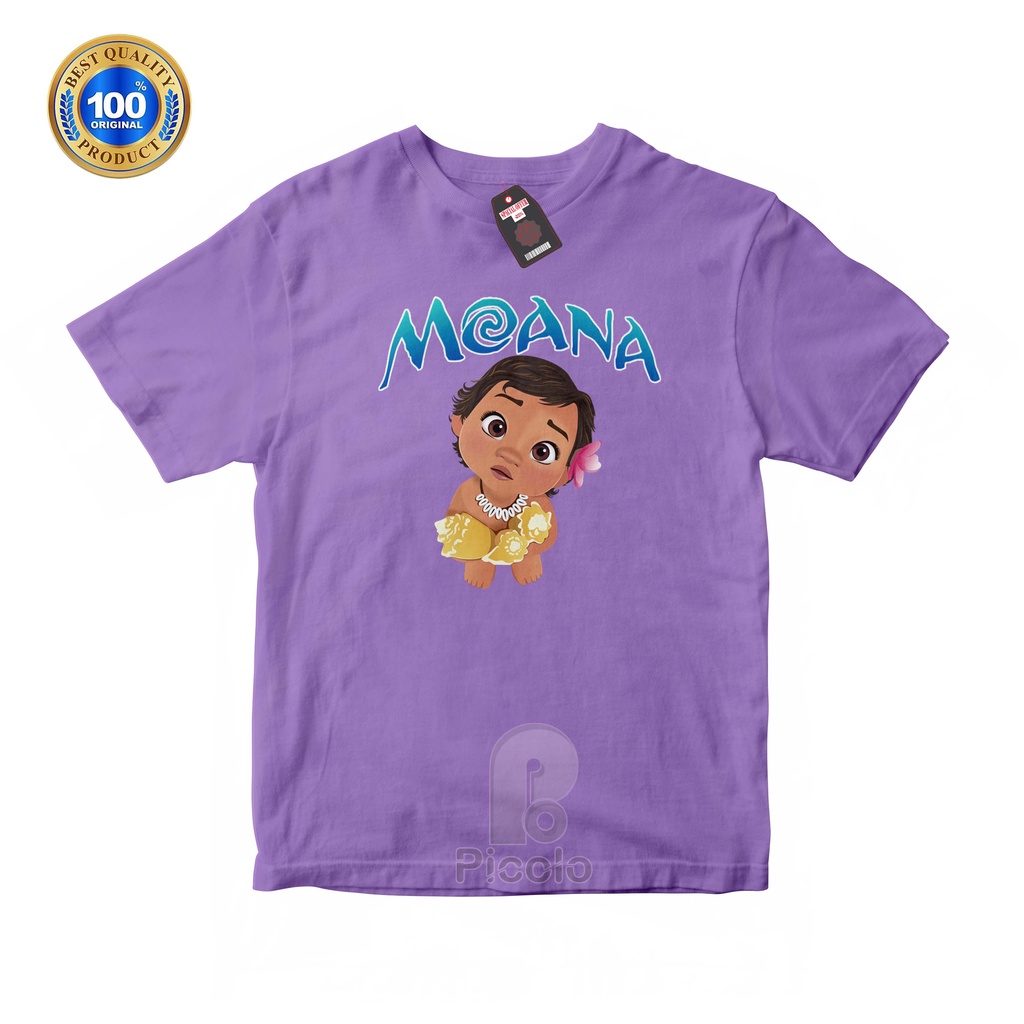 (FREE NAMA) BAJU KAOS  ATASAN ANAK MOTIF KARAKTER DISNEY MOANA Bahan COTTUN