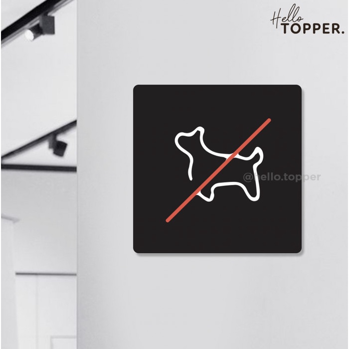 

Promo Sign Icon Akrilik Signage Label Acrylic Papan Tanda - No Pets Allowed - Bulat Putih 10x10 Elegan