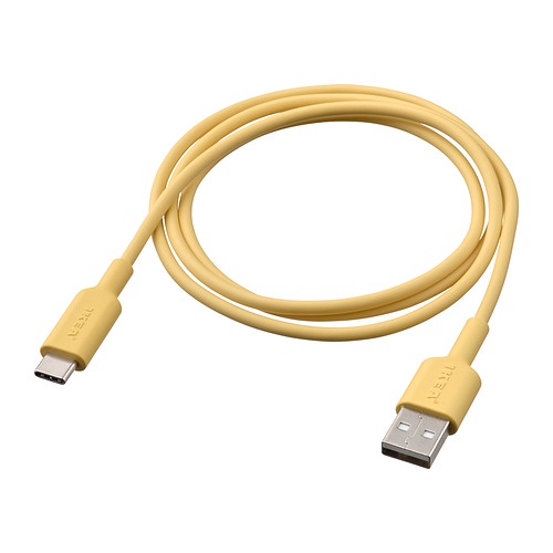 SITTBRUNN Usb-a ke usb-c, kuning muda, 1 m