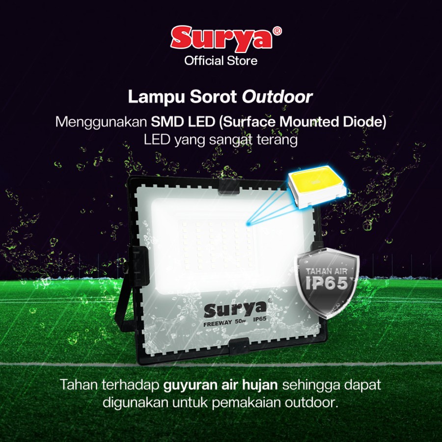 Lampu Sorot / Tembak LED SURYA FREEWAY 50W 50 watt flood light