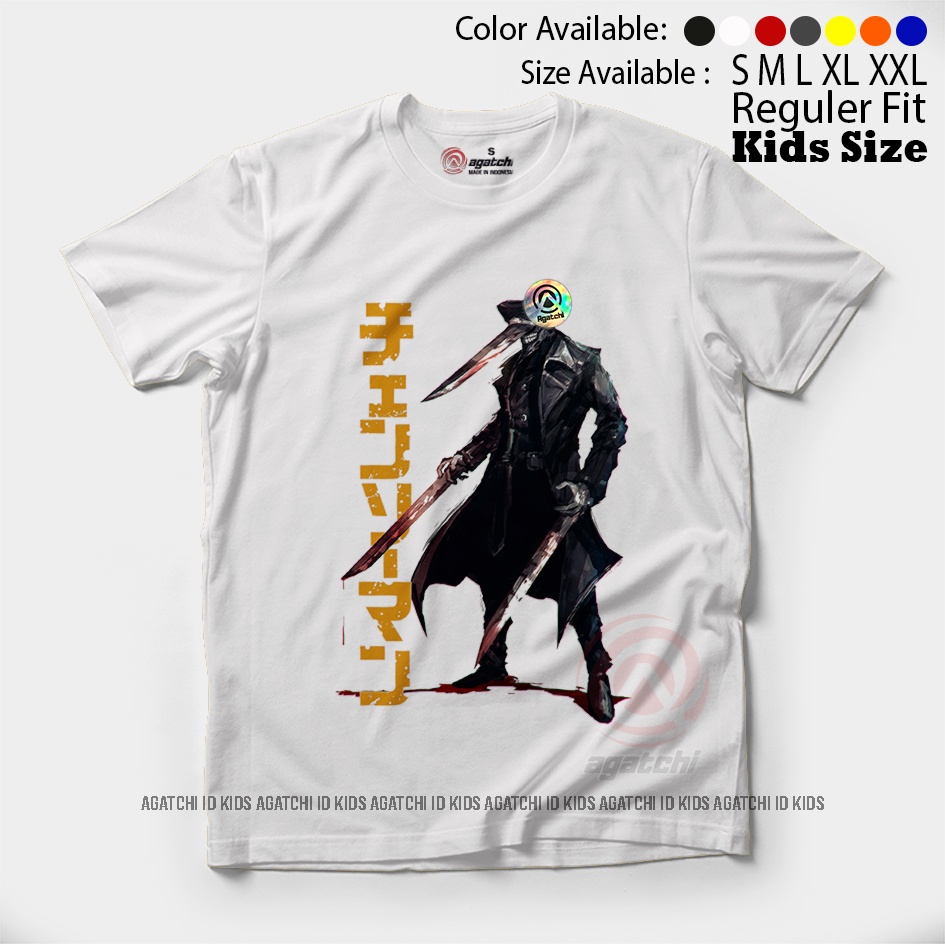 Baju Kaos Atasan Anak Laki-Laki Anime Chainsaw Man - Katana Man