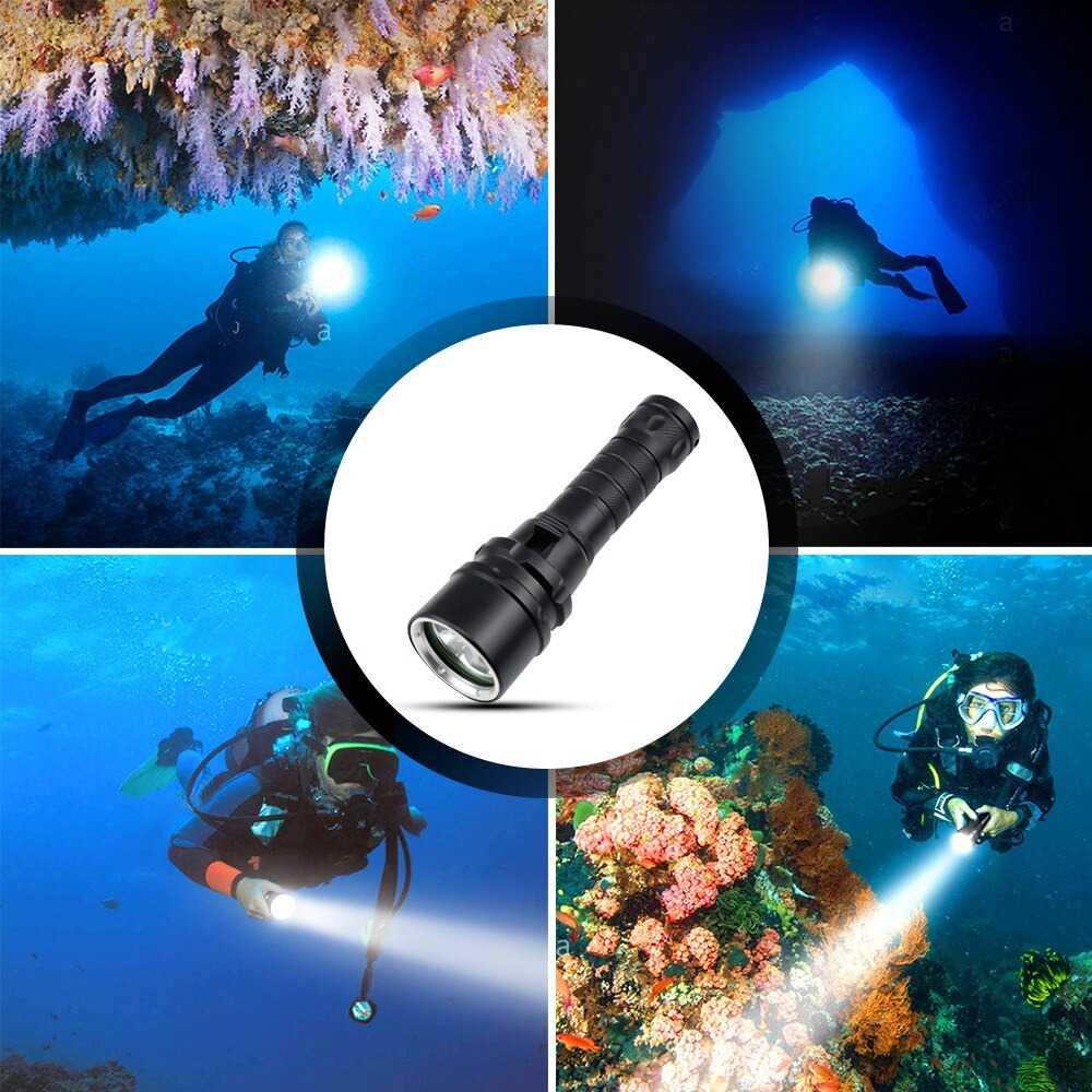 Senter LED Diving Flashlight Waterproof L2 1200 Lumens - G300 - Black
