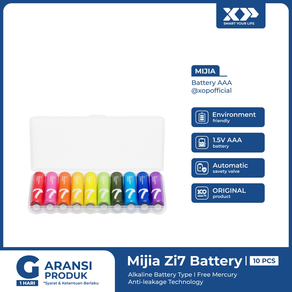 Mijia Battery Zi7 AAA Batu Baterai Alkaline Original