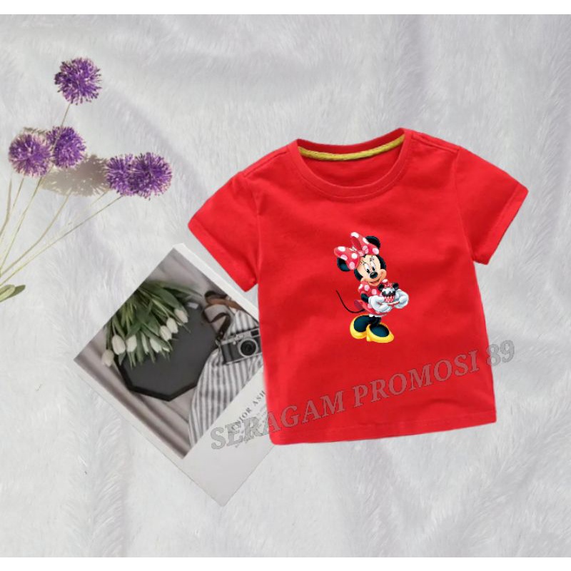 Kaos Oblong Anak Perempuan DISNEY MICKI Usia 2-10tahun / Atasan kaos anak perempuan Lucu / T-shirt Anak-Anak bahan Katun