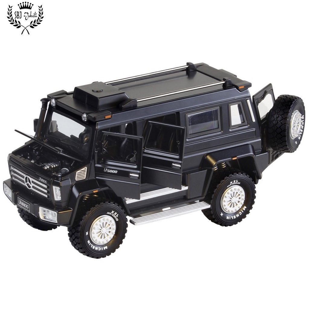 DIECAST MOBIL MERCEDES BENZ UNIMOG U5000 OFFROAD WAGON SKALA 1:28