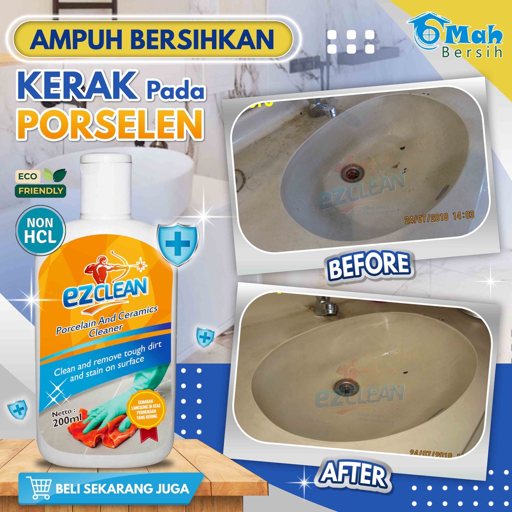 Pembersih Kerak EZ Clean Pembersih Keramik Porselen Kamar Mandi Non HCL