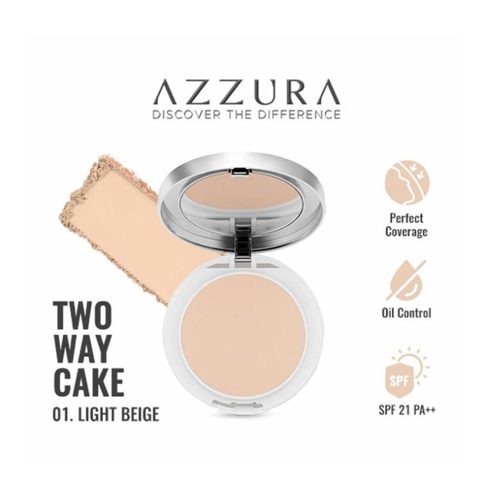 Azzura Two Way Cake Bedak Padat  Shade 01 light beige 12g