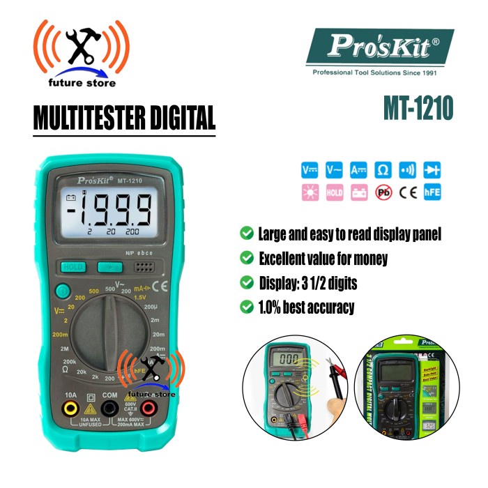 ProsKit MT-1210 3 1/2 Compact Digital Multimeter - Avometer - Multimeter Digital Proskit MT-1210 Ori