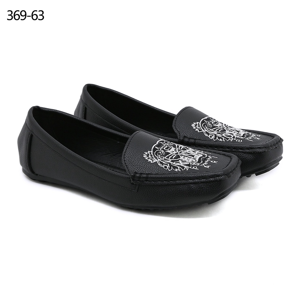 kz Leather Embroidery Flat Shoes 369-63 369-KZ