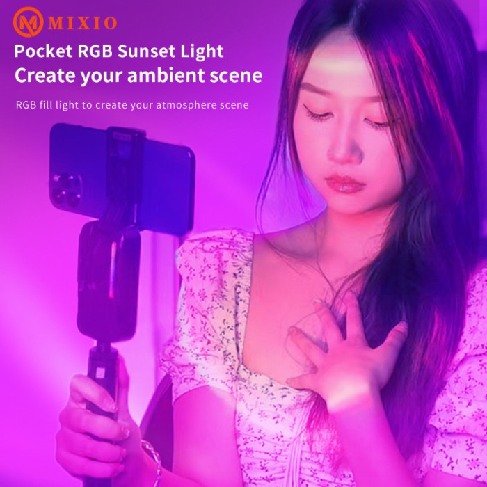 MIXIO D30-RGB 20 Light Effect Lampu Pocket LED Vlog Video Dimmable 5K