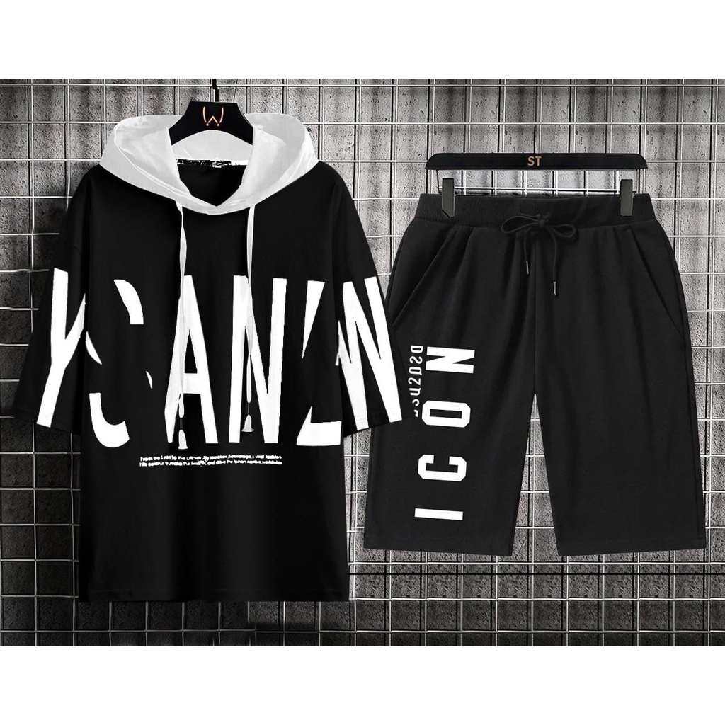 COD/ARPIOSSHOP - STELAN AN - STELAN PRIA SATU SET ( HOODIE PENDEK + CELPEN )