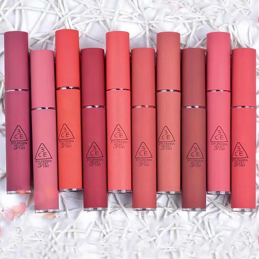 3CE Stylenanad Velvet Lip Tint 4g/ Soft  Matte Liquid Lipstick/ Long-Lasting MLBB Lipstik/ Gradient Lips/ Lip Gloss/ Lip Glow/ Lip Glaze