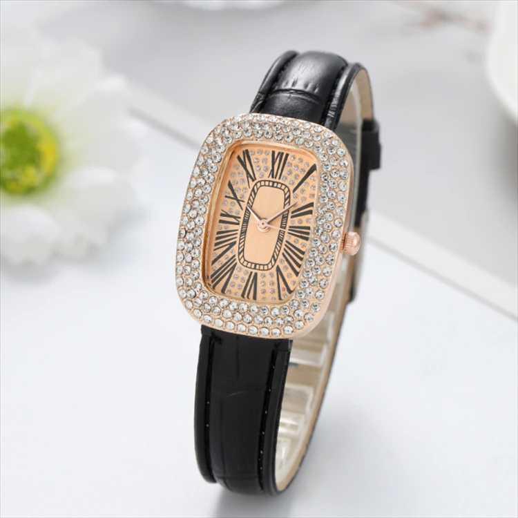 Jam Tangan Kasual Wanita Strap PU - W843 - Black