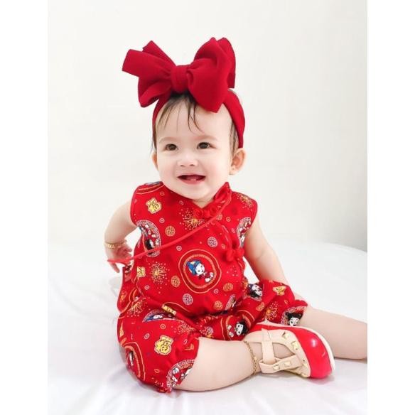 Baju Bayi Perempuan Jumpsuit Imlek Bayi Mei-Mei Set Tas
