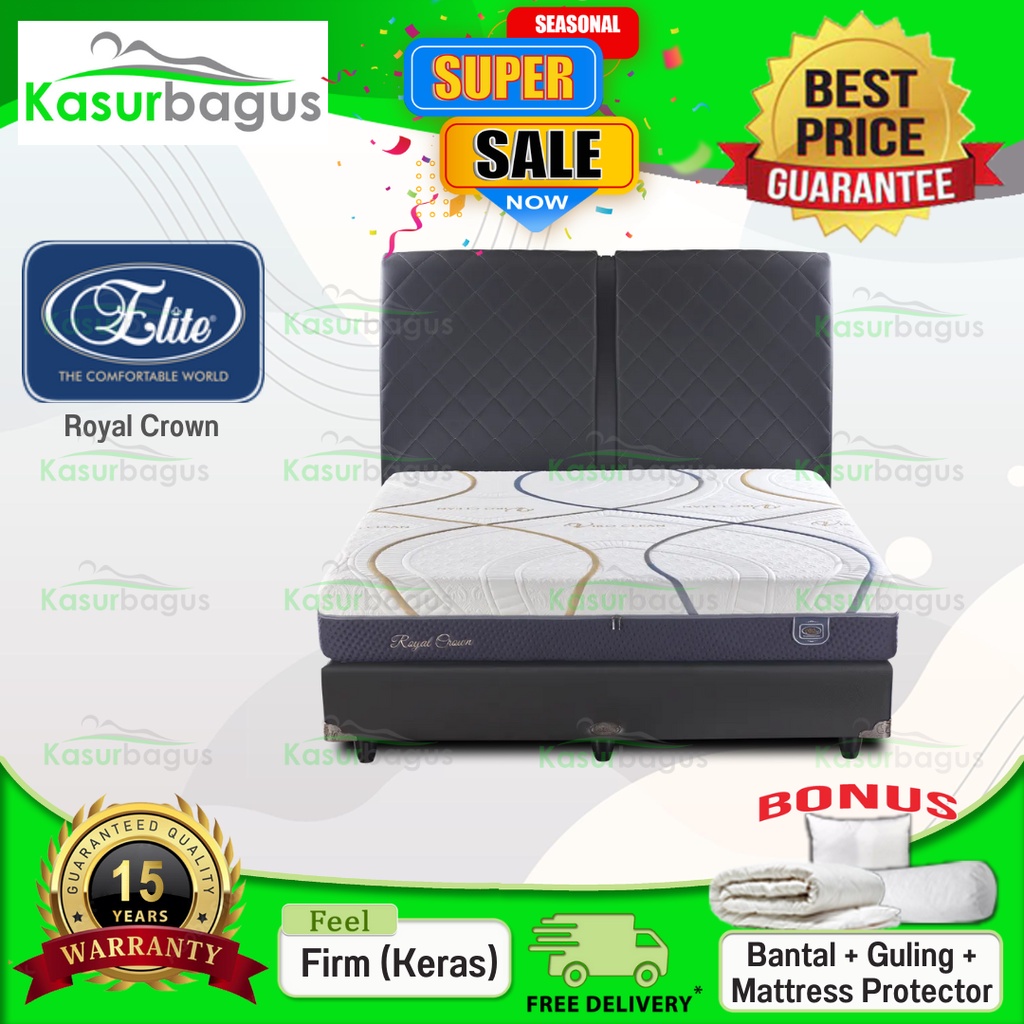 Elite Kasur Springbed Royal Crown - Full Set 180x200