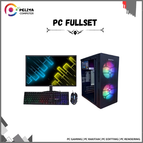 Pc core i5 3470 fulset led monitor 19in ssd 256gb ddr3 16GB office sekolah kantor komputer murah