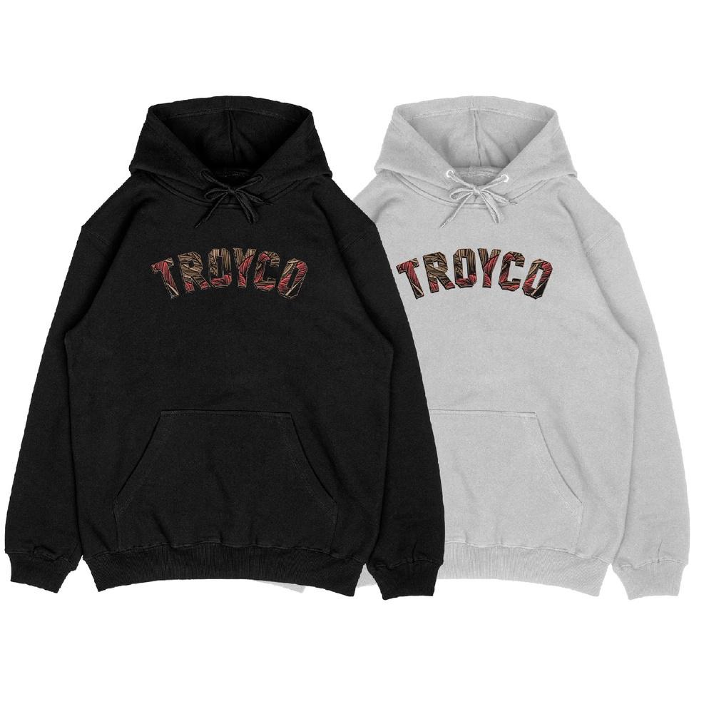 SPECIAL PRICE Troy Company Hoodie Collage Patern Fill Hitam Putih KH 286