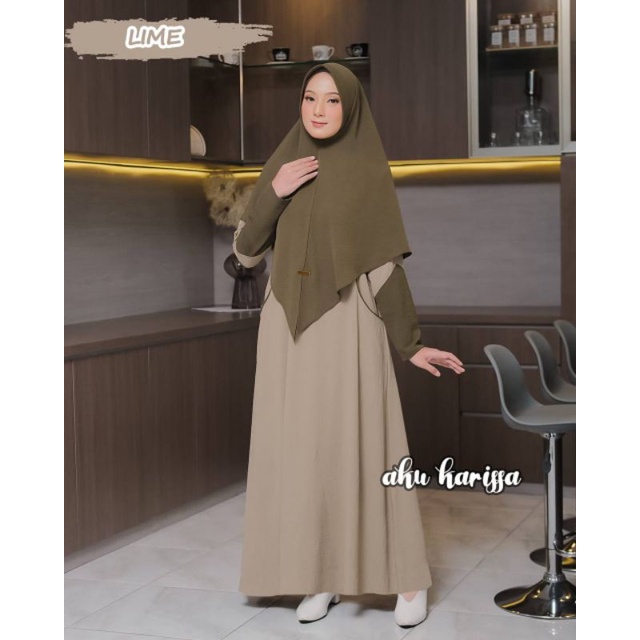Gamis syar'i  kekinian Deana Set Hijab Syar'i by Aku Karissa original