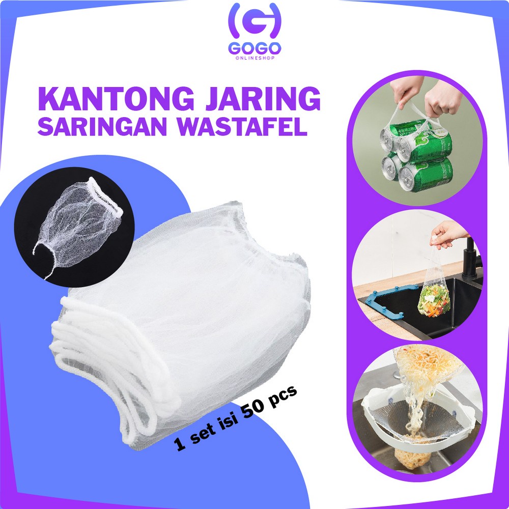 GOGO-C537 Saringan Wastafel Isi 50PCS Kantong Jaring Jala Penyaring Sampah Wastafel Sink Dapur / Filter Saringan Sampah Kitchen Sink Anti Mampet