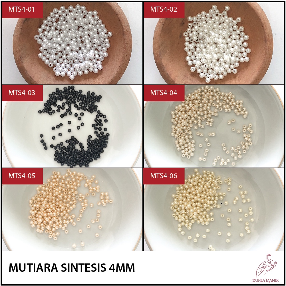 MUTSIN 4MM / MUTIARA SINTESIS /PAYET MOTE MANIK MUTIARA