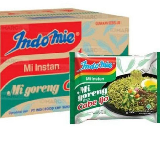 Indomie goreng cabe ijo 1 dus/mie instant