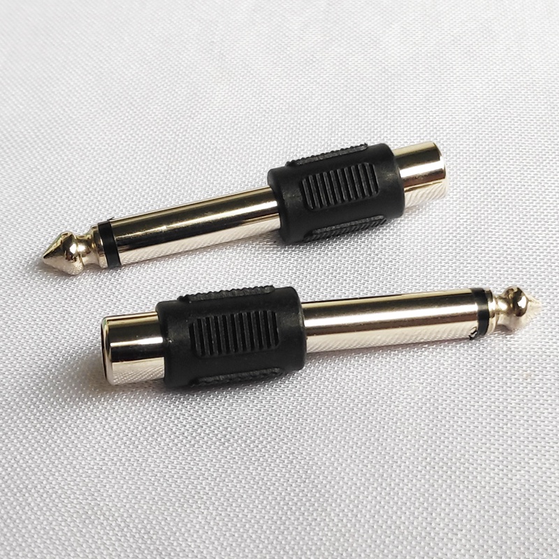 JACK RCA TO AKAI MONO SILVER FEMALE RCA TO AKAI 6.35MM PLUG JACK AKAI MONO TO 1 RCA