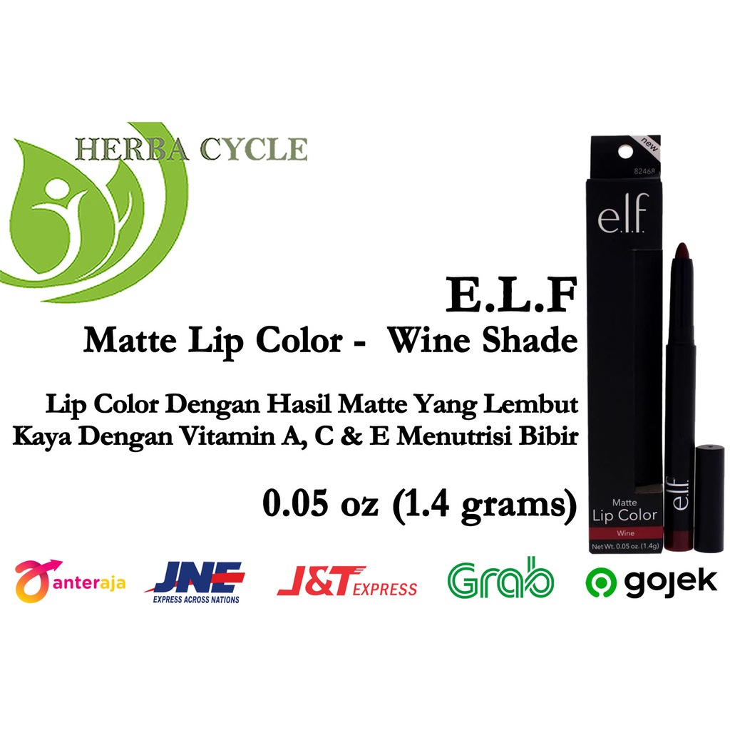 PROMO MURAH ELF Cosmetics Matte Lip Color (1.4 gr) Wine Shades Lipstik Dengan Hasil Akhir Mate ORI USA