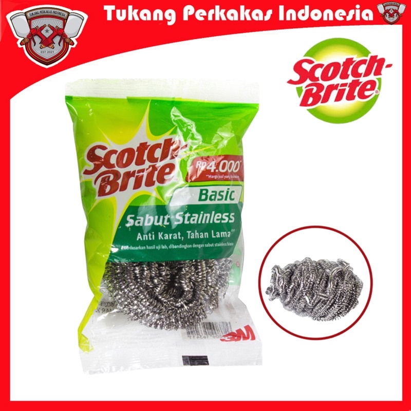 Scotch brite 3M sabut stanless kawat cuci piring ekonomis ID T57