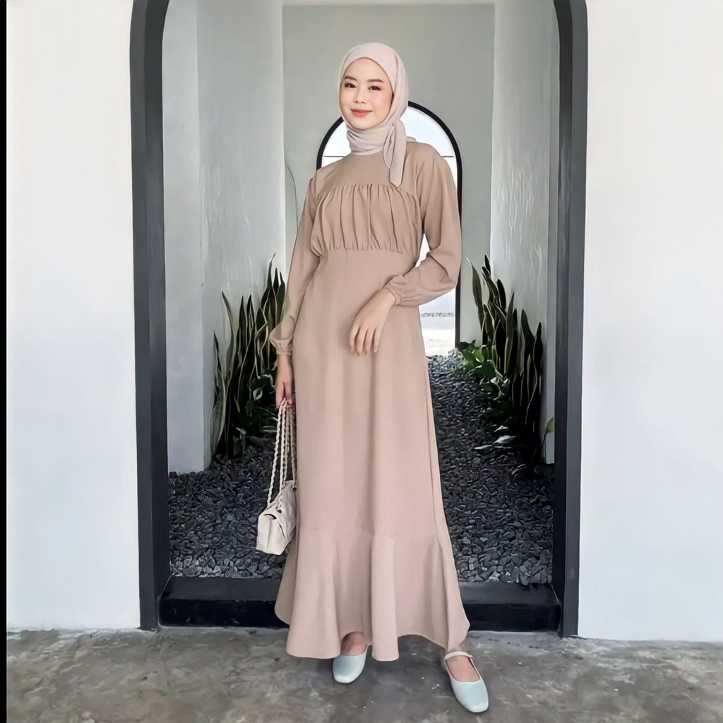 (DBY) GAMIS ZILVANIA ATASAN WANITA MAXI DRESS BAHAN SHAKILA