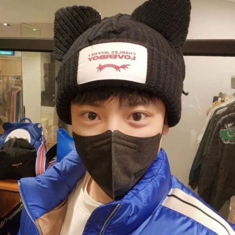 HANDMADE KITTY BEANIE CAT EAR LOVERBOY HAT/HENDERY WAY V/JISUNG NCT DREAM/CHANYEOL KAI EXO/TOPI KELI