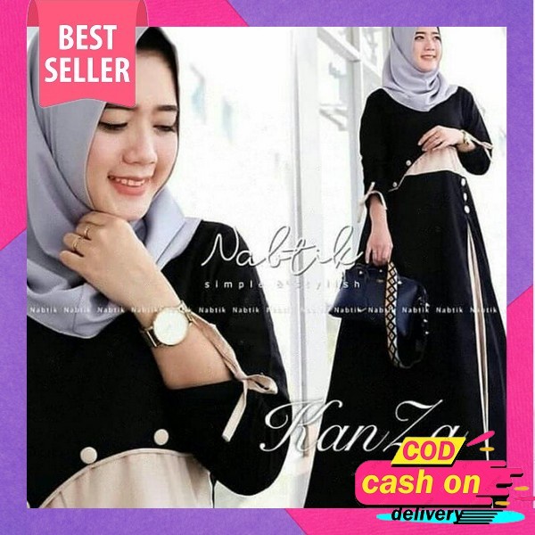 Hana Set & Dress By Mumtaz Hijab Gamis Syari Tunik Polos Kekinian Terbaru / Dress Katun Madinah Shak