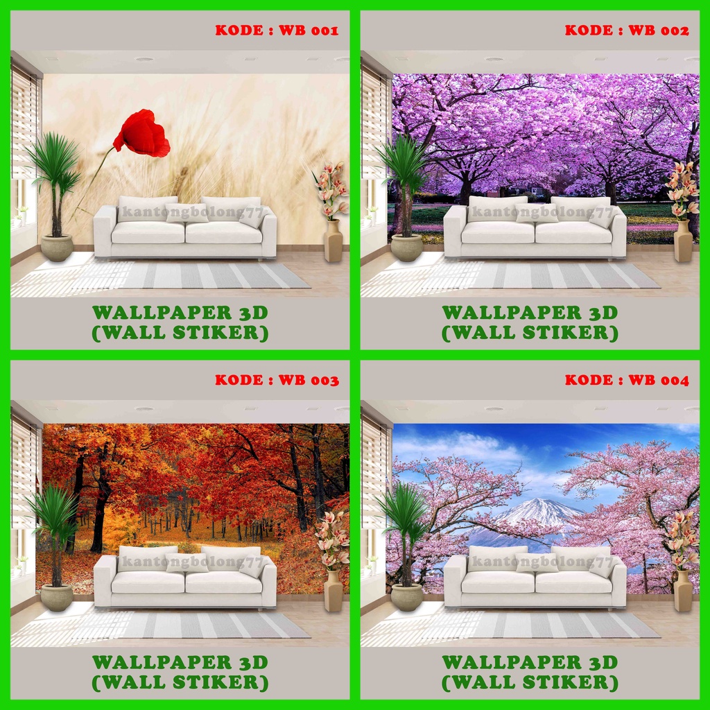 WALLPAPER DINDING 3D BUNGA WALL STIKER DEKORASI HIASAN DINDING WALLPAPER 3D WALLPAPER CUSTOM MOTIF B
