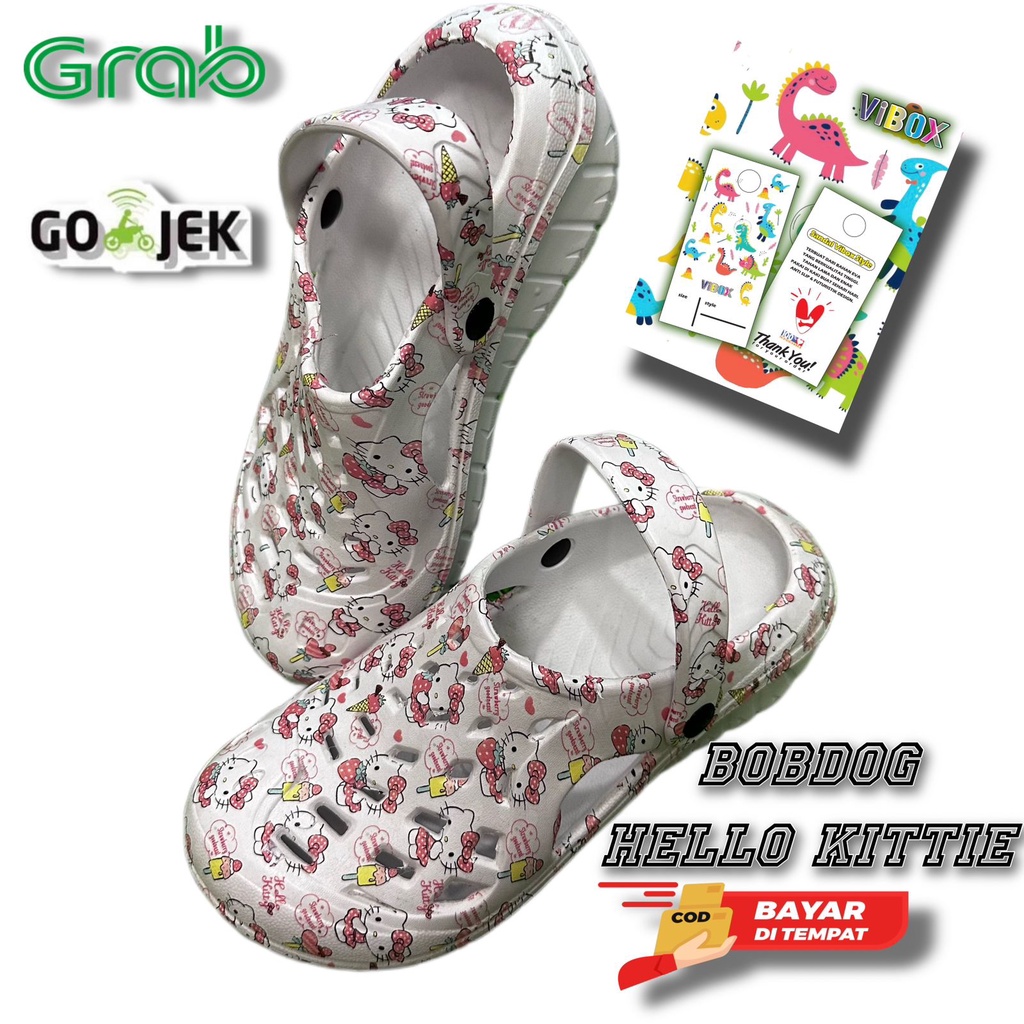 SALE CUCI GUDANG !! HEMA Sandal Kodok/Sandal Baim Wanita Hello Kittie Model Crocs PROMO MITRA