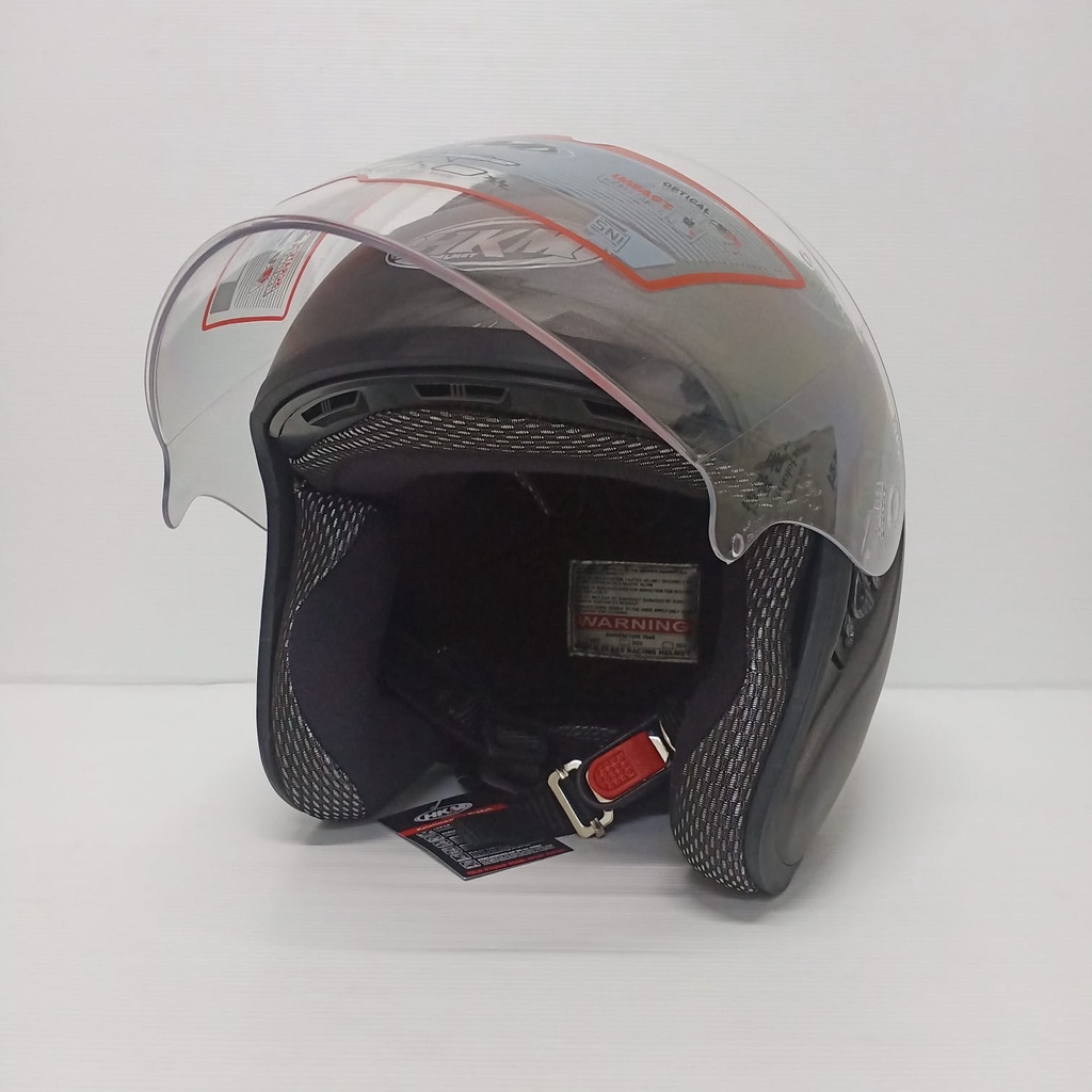 HELM KYOTO SOLID GUNMET DOFF HALF FACE SNI